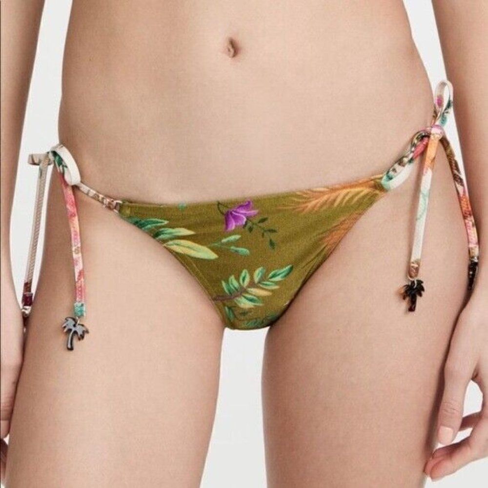 Zimmermann Womens Bikini Bottom Tropicana Triangle Floral Palms Swimwear Sz 2-4 - Picture 6 of 7